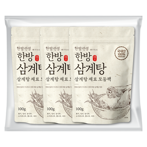 한방선생 삼계탕 재료, 100g, 4개