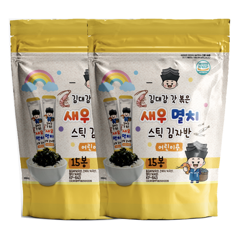 김대감 스틱 김자반 새우멸치 어린이용 15p, 150g, 30개