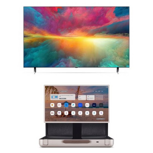 LG전자 4K UHD QNED TV + 스탠바이미 GO 세트, 189cm(TV), 68cm(스탠바이미 GO), 75QNED70NRG, 스탠드형, 방문설치