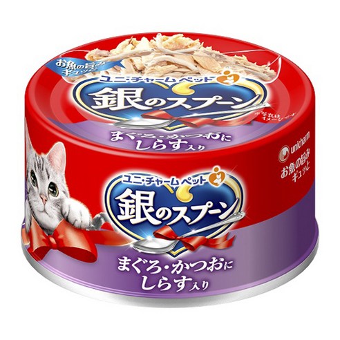긴노스푼 고양이 간식캔, 혼합맛(참치/가다랑어/멸치맛), 70g, 1개