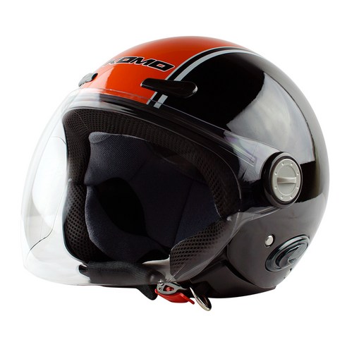 코모 오픈페이스 헬멧 610, 블랙오렌지