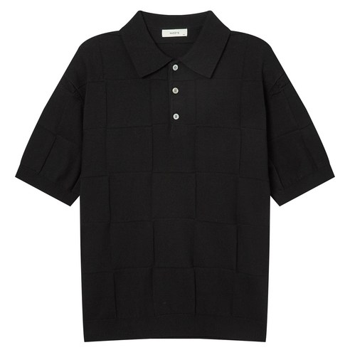 헤지스 남성용 LUXE LINEN 혼방 조직 카라 니트