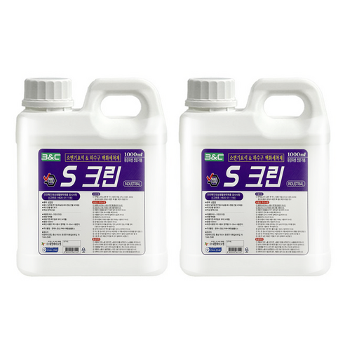 에스크린 소변기 요석 하수구 백화세척제, 1L, 2개