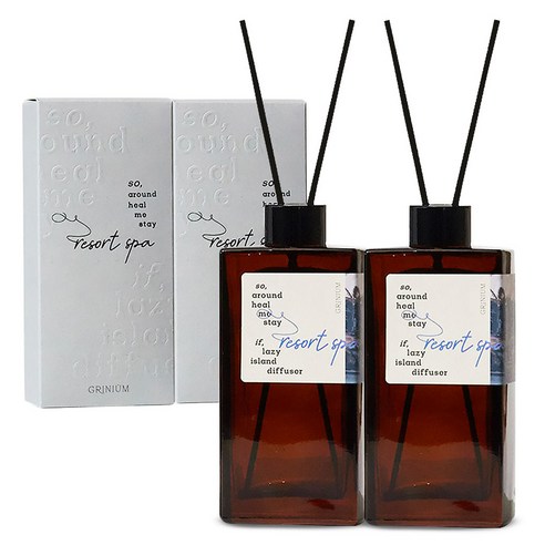 그리니움 힐 디퓨저, 리조트 스파, 150ml, 2개
