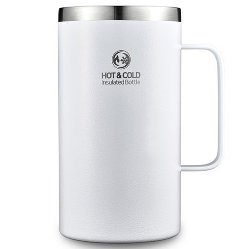 리벤스 데일리 스텐 보온보냉 손잡이 머그컵, 화이트, 670ml, 1개