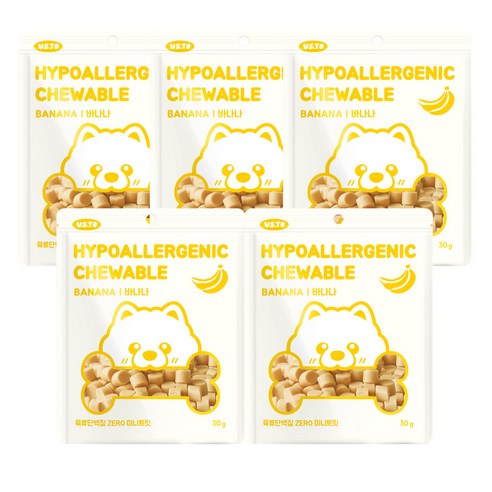 비토 반려동물 하이포알러제닉 츄어블, 바나나맛, 30g, 5개