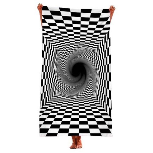 언헤브 유니크 디자인 비치 타월 70 x 150 cm, 10 블랙홀, 1개