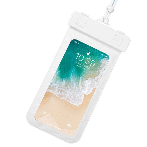 소니오 터치 마카롱 컬러 휴대폰 방수팩 23.5 x 12.3 cm, 08 로프 화이트, 1개