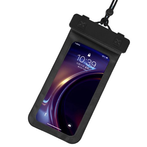 소니오 터치 마카롱 컬러 휴대폰 방수팩 23.5 x 12.3 cm, 07 로프 블랙, 1개