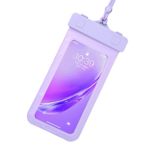 소니오 터치 마카롱 컬러 휴대폰 방수팩 23.5 x 12.3 cm, 12 로프 퍼플, 1개