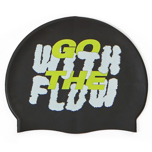 FLOW 실리콘 수영모, gowithflow lime black, 1개