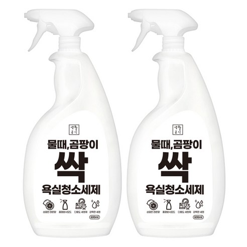 생활공식 물때 곰팡이 싹 욕실청소세제, 2개, 600ml