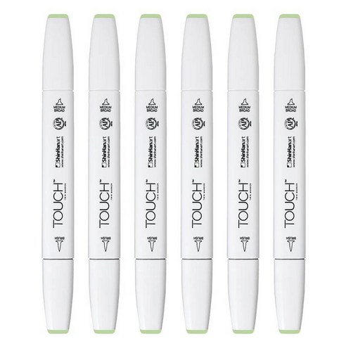신한화구 터치 트윈 브러쉬마카 LIME GREEN 175, 1색, 6개