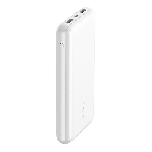 벨킨 BoostCharge 3포트 동시 충전 고속 충전 아이폰 갤럭시용 보조배터리 15W, BPB012btWH, 화이트