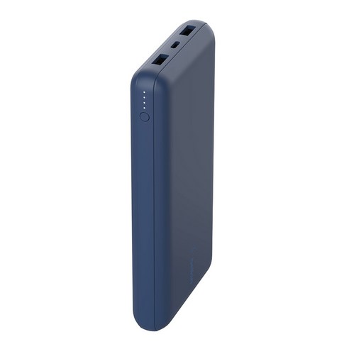 벨킨 BoostCharge 3포트 동시 충전 고속 충전 아이폰 갤럭시용 보조배터리 15W, BPB012btBL, 블루