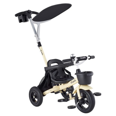 삼천리자전거 2024 VITAMIN TRIKE 세발자전거 77cm + 실내보관 휠커버 세트, 크림버터(세발자전거)