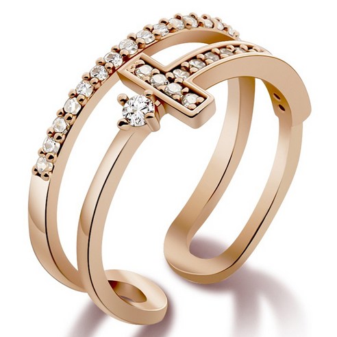 마리끌레르 여성용 크로스 14K Gold Plated 오픈링 MCFR0291