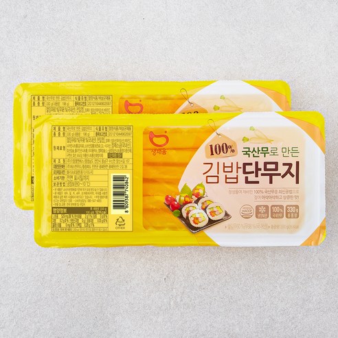 생채움 김밥 단무지, 330g, 2개