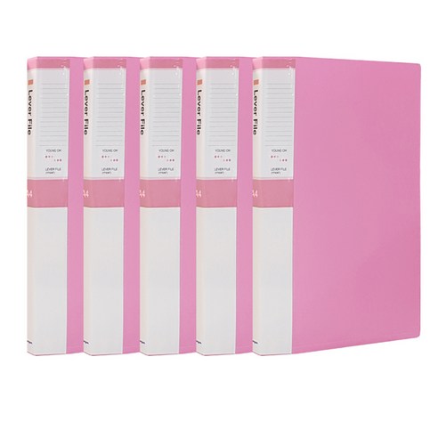 영오 인덱스 PP 레버파일 A4, 분홍, 5개