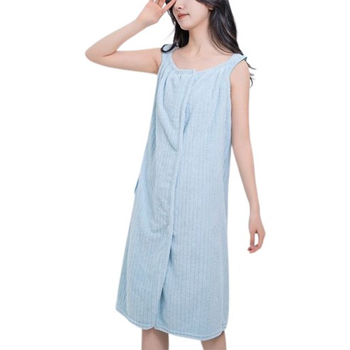 데이소이 간편하게 착용하는 샤워 가운 90 x 130 cm, 블루, 1개