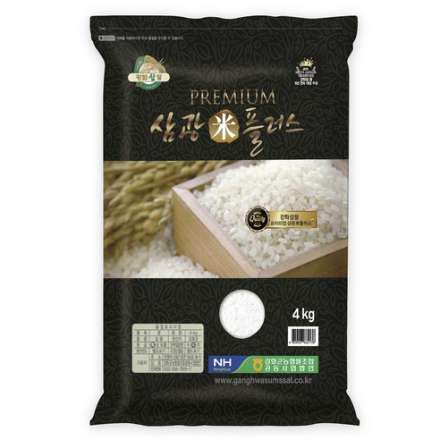 강화섬쌀 삼광미플러스 특등급 백미, 4kg, 1개