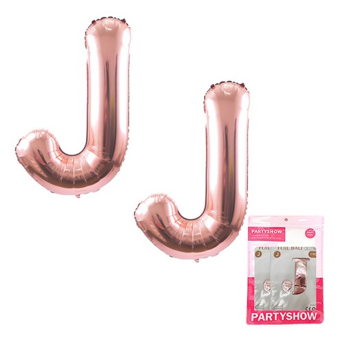 파티쇼 알파벳 은박 풍선 대 2p, 로즈골드(J), 1개