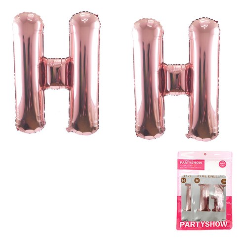 파티쇼 알파벳 은박 풍선 대 2p, 로즈골드(H), 1개