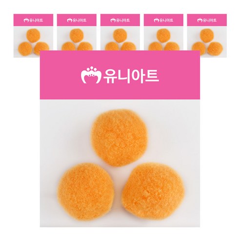 유니아트 1000 퐁퐁 50mm, 주황, 6개