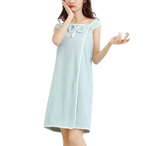 데이소이 빅 리본 샤워 가운 80 x 135 cm, 그린, 1개