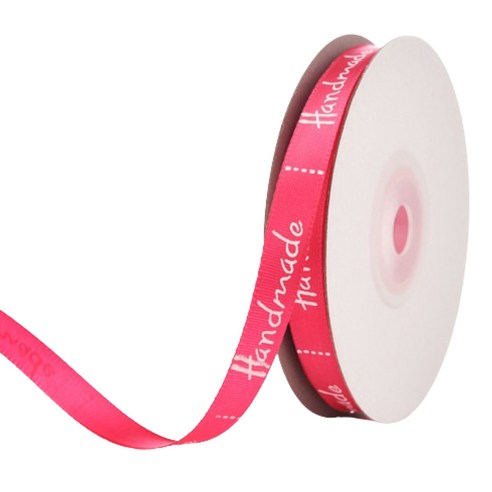 아이엔피 폴리에스터 핸드메이드 레터링 리본 10mm, 로즈핑크, 1개, 22m