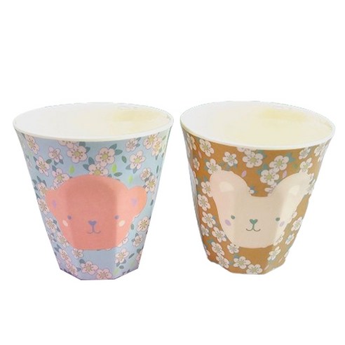 라이스 유아용 컵 소 2종 세트, 원숭이, 아기곰, 1세트, 170ml