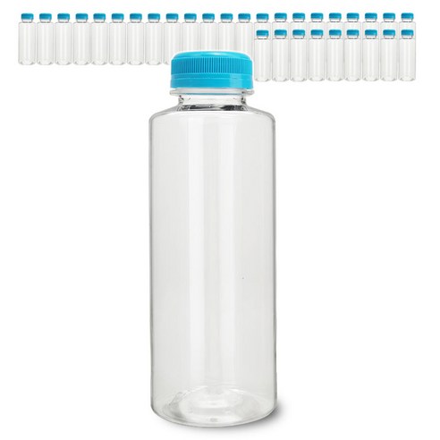 미르 투명 페트병 프리미엄, 500ml, 32개, 블루캡