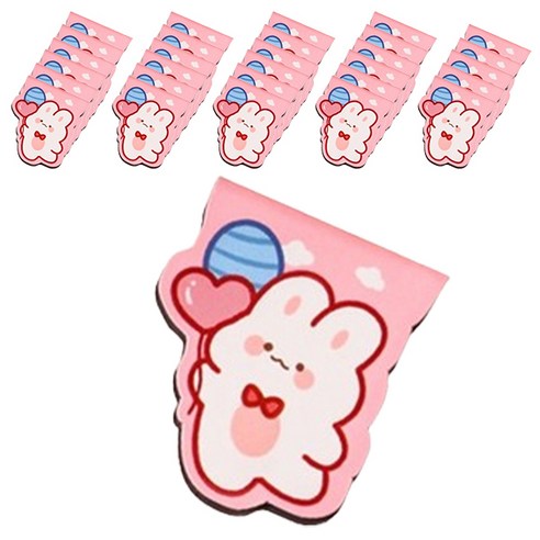 마켓감성 아기자기 캐릭터 북마크, 풍선 토끼, 30개