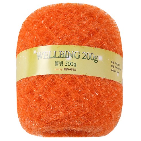 연일섬유 웰빙수세미 콘사 뜨개실 200g, 07오렌지, 1개