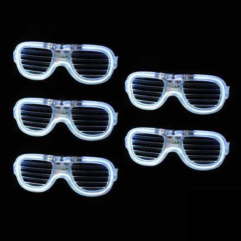 젤루나 파티 축제 행사 기념일 LED 불빛 선글라스 안경 LG-02, 1 기본화이트, 5개