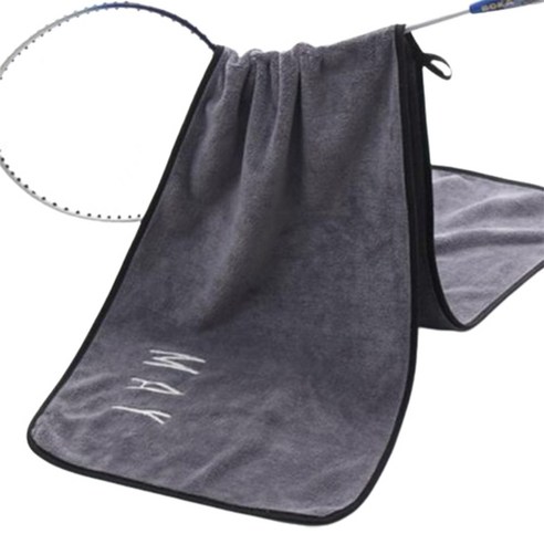 소니오 부드러운 자수 스포츠 타월 30 x 105 cm, 17 딥그레이5월, 1개