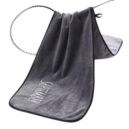 소니오 부드러운 자수 스포츠 타월 30 x 105 cm, 21 딥그레이9월, 1개