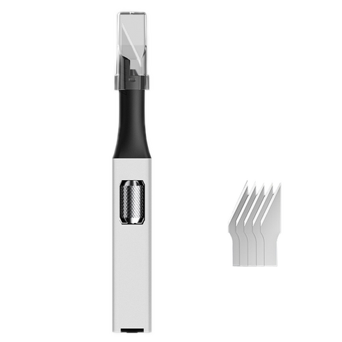 코히모 다용도 정밀 아트 조각 서각칼 접목도 도장칼 실버 + 리필 칼날 5p 세트 3W341, 칼(1.7 x 14 cm)