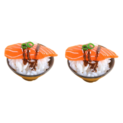 리나블루 일식당 덮밥 돈부리 모형 5cm 2p, 빅연어초밥