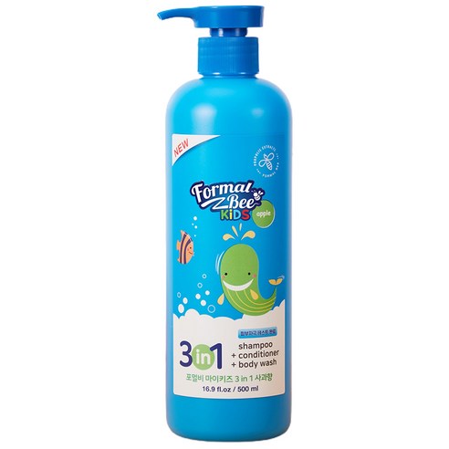 포멀비키즈 3in1 올인원클렌저 사과향, 500ml, 1개