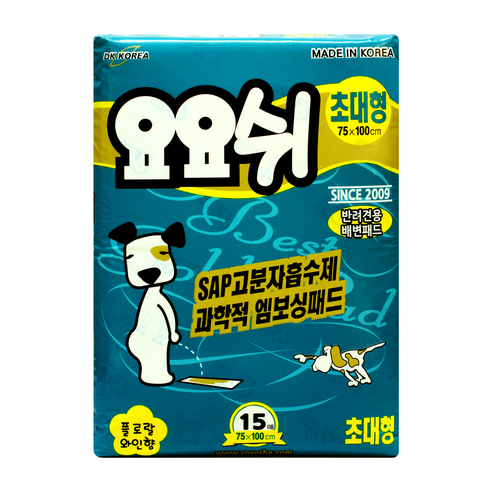 요요쉬 강아지 배변패드 플로랄와인향, 초대형, 15개입, 1개