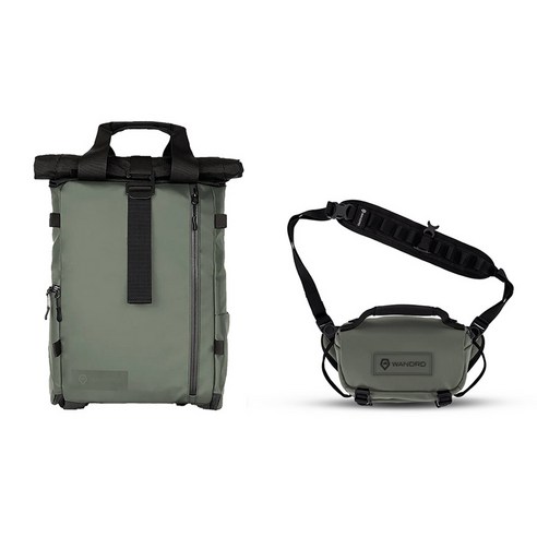 원더드 New PRVKE Lite 백팩 11L + ROGUE 슬링백 3L 세트, 그린, 1개