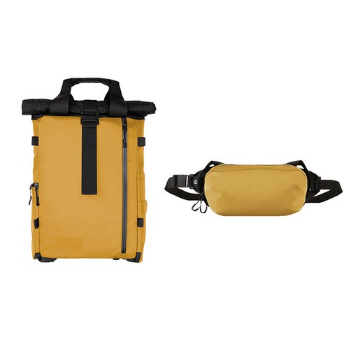 원더드 New PRVKE Lite 백팩 11L + D1 FANNY PACK 세트, 옐로우, 1개