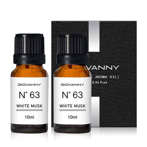 지오바니 차량용 디퓨저 10ml 리필, 화이트머스크, 2개