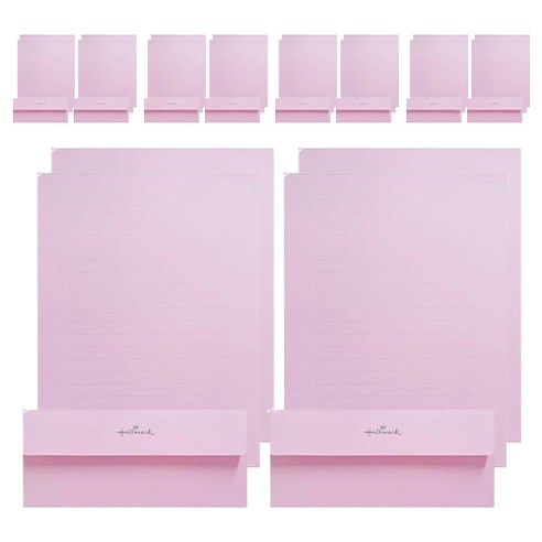 홀마크 무지 단색 편선지 4p + 봉투 2p 세트, 핑크, 5세트