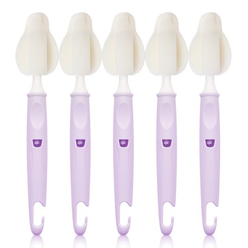 리에또 유아용 젖병 젖꼭지 세척 솔, 5개, 라벤더