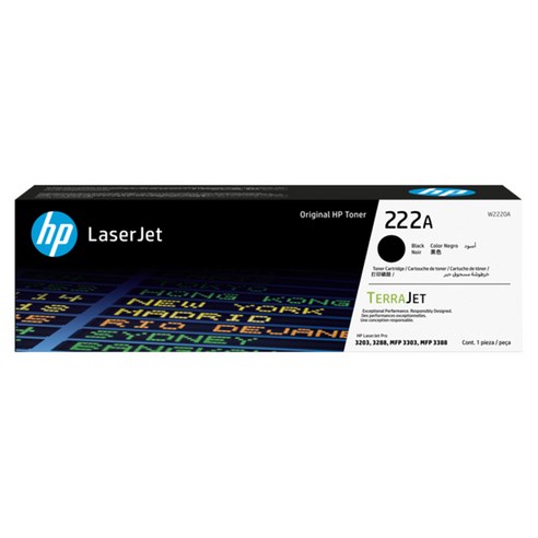 HP 정품 No.222A 표준용량 토너 W2220A, 1개, 검정