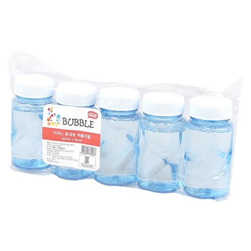 키저스 휴대용 버블 리필액 버블통형 5p, 블루통, 1개