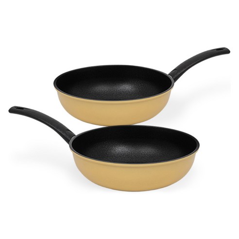 인터쿡 다이아몬드 궁중팬 28cm, 단품, 2개, 노랑