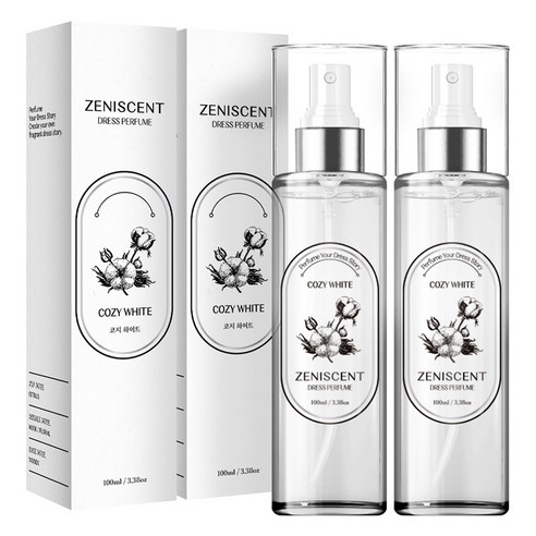 제니센트 섬유탈취제 코지화이트, 100ml, 2개